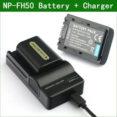 LANFULANG NP FH50 NP FH50 카메라 디지털 배터리 + 소니 NP FH30 FH40 FH60 FH70 FH100 DCR SR35 SR42 SR45 SR82|디지, 1개, 2Battery 1Charger, 단일