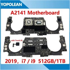 맥북 프로용 테스트를 거친 마더보드 16 인치 레티나 A2141 로직 보드 i7 i9 512GB 1TB 터치 ID 820-01700-A 2019, 1개, 2) i7 2.6GHz 16GB 512GB