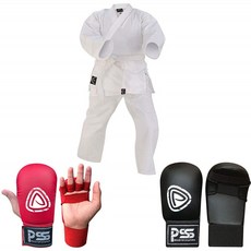 PSS 키즈 가라테 무술 훈련 유니폼 100 %면 가라테 Mitts 크기 X- 작은 (가라테 Mitt 빨강 000-110)