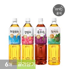 차음료 4종 모음 1.5L 페트 6개 (하늘보리 결명자차 자색옥수수수염차 헛개차 택3)