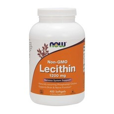 Non-GMO 레시틴 1200 mg 400 소프트젤 포스파티딜콜린 캡슐 보충제 내추럴, 400정, 1개