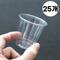 일회용 투명 소주컵 플라스틱 시음잔 3온스 60ml, 1세트, 25개입