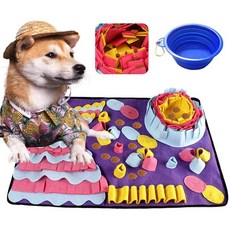 직구 SINJEE Snuffle Mat for Small Large Dogs Nosework Feeding 28 X20Mat Easy to Fill and Machine Washa, 상세참조, 상세참조