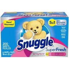 Snuggle Plus SuperFresh 섬유 유연제 건조기 시트 정전기 제어 및 냄새 제거 기술 오리지널 200개, 3) 스프링 버스트 - 200 Count Pack of, 없음, 없음