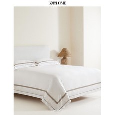 Zara Home 자라홈침대커버 심플 플레인 와이드 에디션 침실 코튼 이불 커버 싱글 피스 60 개입 47102088737, 하얀색