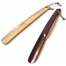 영국직배송 OneBarleycorn - 2pcs Long Shoe Horn 15" 및 프리미엄 Extra Long Handled Wooden Shoehorn(Light Brown 및 Dark, 1, 단일옵션