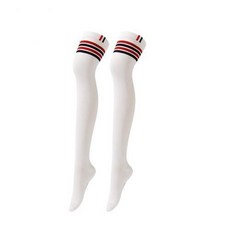 여름흰반스타킹