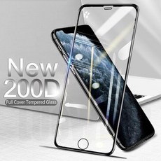 안드로이드 오토 올인원 200D 곡선 보호 유리 6 6S 7 8 플러스 SE 20 화면 보호기 X XR XS 11 12 프로 맥스 강화 케이스, 없음, 15) For iphone 11 Pro - Black