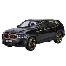 다이캐스트 1:24 BMW XM 모델 비엠 합금 고퀄리티 모형 장식, 1개, 블랙