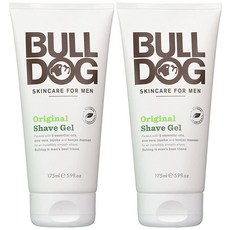 불독 Bulldog Skincare 남성용 쉐이브 젤 2팩 8가지 에센셜 오일 알로에 베라 호호바 곤약 만남 174.5ml 6 액량 온스