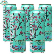 예이니식품 아리조나 그린티 위드 진생&허니 5캔(650mlx5캔) 녹차음료수주스, 680ml, 5개