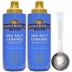 기라델리 Ghirardelli 씨솔트 카라멜 소스 앤 스푼 17oz 2팩, 1개