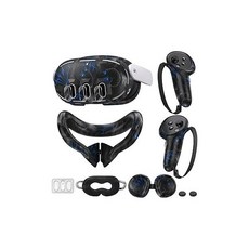 Silicone Cover Compatible with Meta/Oculus Quest 3 Accessories VR Silicone Face Cover VR Shell Co, BlackPhantom, one option, 1개