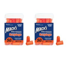 Mack's Maximum Protection Soft Foam Earplugs NRR33 맥스 맥시멈프로텍션소프트폼귀마개 50쌍 2팩, 50쌍 2통