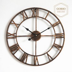 고르소 북유럽 엔틱 빈티지 고급 인테리어 벽시계 -40cm, 블랙40cm