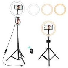 10 링 라이트 지지대 삼각대& 2 폰 홀더 밝기조절가능 LED 링 라이트 블루?, 상세내용참조