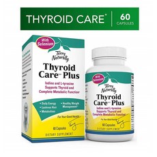Terry Naturally 테리 네츄럴리 Thyroid Care 아이오딘 L 티로신 60캡슐, 1개