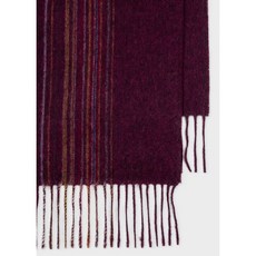 Paul Smith Lambswool-Cashmere Signature Stripe Scarf M1A-150K-L623-28-0 Burgundy