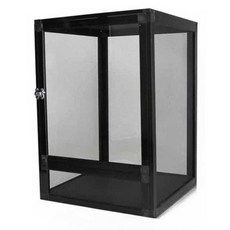 카멜레온 사육 케이지 개구리 은신처 도마뱀 스크린, 1개, 검은색 아크릴 도어 박스 45x45x80