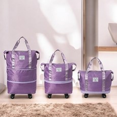 해외 접이식 캐리어 여행용 여행 보조 바퀴 폴딩백 보스턴백 결합 가방 2단
