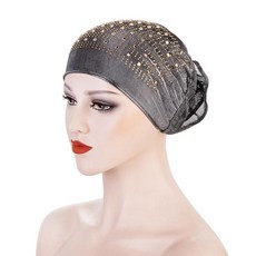 이슬람 히잡 유대인 모자 new fashion muslim turban hat women wraped head solid diamond flower 인도 여성 아랍 중동 무슬림