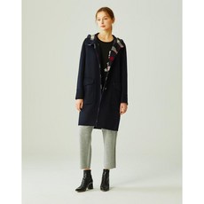 닥스 여성 20FW 네이비 단색 울캐시미어혼방 후드코트 DLCO0D991N2