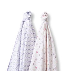 스와들디자인 SwaddleDesigns 남아 및 여아용 대형 리시빙 포대기 담요 2개 부드러운 프리미엄 면 플란넬 1개 + 마퀴젯 1개 부티크 품질 최고의 샤워 선물 스와