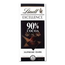 Lindt Excellence 90% Chocolate 린트 엑셀런스 다크 초콜릿 4팩, 1개, 100g