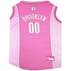 NBA PET 의류. -라이센스가있는 개 핑크 저지 5 가지 크기의 25 가지 농구 게임 중에서 선택할 수 있습니다. 모든 스포츠 (X-Small Brooklyn Nets)