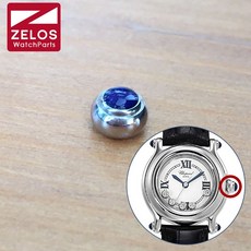 시계 크라운 쇼파드 해피 다이아몬드 쿼츠 시계 스틸 블루 사파이어 크리스탈 크라운