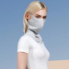 애플버니 전면 UV풀커버 안면 목보호 골프 마스크 아이스 자외선차단냉감 등산 자전거 골프 야외, 풀커버UV 그레이, 1개, 1개입