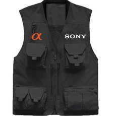 소니 다기능 조끼 기자 포토그래퍼 사진 작가 비디오 스튜디오 자켓 촬영 DSLR 미러리스, 2XL, 검은 색
