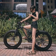 MTB 산악자전거 두꺼운 바퀴 4.0 광폭 타이어 오프로드 자전거 30단 남녀공용, 24인치, 7단, (울트라와이드타이어)(스포크휠)매트그레이, 1개