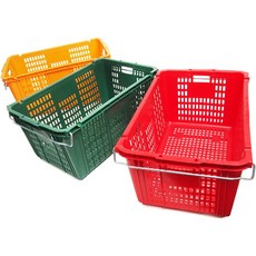 뉴프라테크 이사짐 농수산물 과일 플라스틱상자, 운반상자3개(노랑), 1box