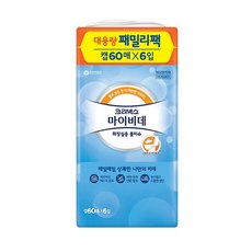 크리넥스 마이비데 화장실용 물티슈 패밀리 60매 6팩