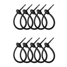 코지박스 피넛형 실리콘 케이블 타이 홀더 선정리 홀더 컬러 블랙 10개 상품 이미지