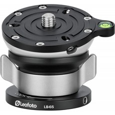 Leofoto LB-65 삼각대 용 65mm 레벨링베이스 및 버터 플라이 잠금 고리 40lb 최대 부하 +/- 15 ° 기울기, 단일옵션
