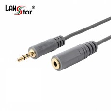 LANstar AUX 3.5 3극 스테레오 M/F 연장 케이블 선 LS-ST-MF-0.5M, 1개