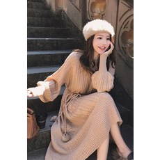 코코다이나 출산 패션 니트 드레스 카라 임산복 주수 사진