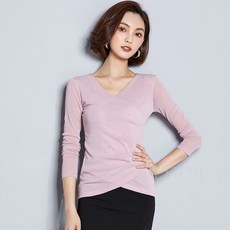 [PINK LITCHI]브이넥 반짝 슬림 댄스복 상의 티셔츠 LTT0112