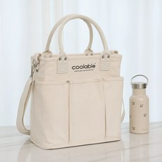 coolable 대용량 다용도 엄마 가방 손가방 기저귀 외출용 엄마용 백팩 여행용 큰, 오프 화이트 L 사이즈 어깨끈 포함