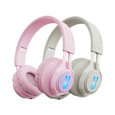 어린이 헤드셋 청력보호 유아용 아동 LED 블루투스 키즈 헤드폰, BH06CK 핑크