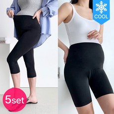 5종세트 빅사이즈 시원한 여름 임산부 쿨링 레깅스 시원한 임부복 3부 7부 9부 속바지 5P