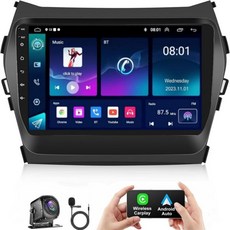 electrosmart 자동차 내비게이션 무선 모니터 카플레이 안드로이드 오토 9인치 IPS 터치스크린 스테레오 지원 GPS WiFi 블루투스 5.2 HD 백업 카메라 MIC