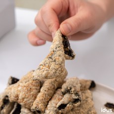 수제 찹쌀 오동도 김부각 짭잘한맛 80g 아이 간식 맥주안주 반찬 스낵, 5개