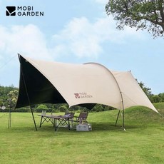 MOBI GARDEN 캠핑 블랙 코팅 타프 육각 나비 쉘터 차양 자외선 차단 UV50 + 넓은 공간 아웃도어 휴대용, Tarp