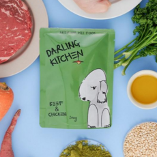 달링키친 강아지 자연화식 사료 4p, 소 + 닭, 100g