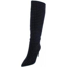 [부츠 여성 245 사이즈] GUESS Womens Lilla2 Fabric Pointed Toe Over Knee Fashion Black Fabric Siz