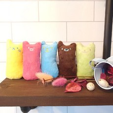 캣닢이 들어있는 귀여운 고양이 장난감 인형, 1.브라운
