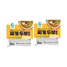청정원 고소한 찌개두부 반모두부, 2개, 200g